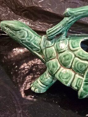 Watering Can Green Turtle McCoy USA Pottery Vintage